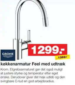 Bauhaus GROHE køkkenarmatur Feel med udtræk tilbud