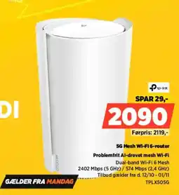 Power Tp-link 5G Mesh Wi-Fi 6-router Problemfrit Al-drevet mesh Wi-Fi tilbud