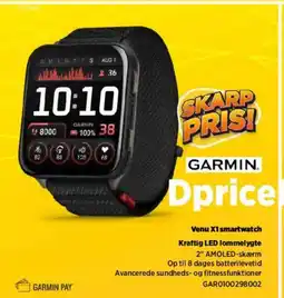 Power Venu X1 smartwatch Kraftig LED lommelygte tilbud
