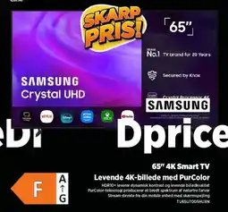 Power SAMSUNG 65" 4k Smart Tv Levende 4k-Billee Med PurColor tilbud
