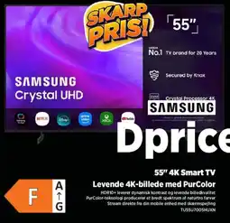 Power Samsung 55" 4K Smart TV Levende 4K-billede med PurColor tilbud