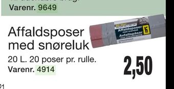 Harald Nyborg Affaldsposer med snøreluk tilbud