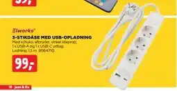 jem & fix 3-STIKDÅSE MED USB-OPLADNING tilbud