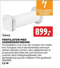 jem & fix VENTILATOR MED VARMEGENVINDING tilbud