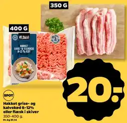 Netto Hakket grise- og kalvekød eller flæsk i skiver tilbud