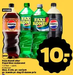 Netto Faxe Kondi eller Pepsi Max sodavand tilbud