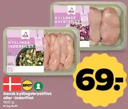 Netto Dansk kyllingebrystfilet eller -inderfilet tilbud