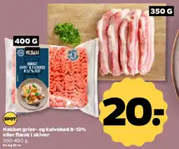 Netto Hakket grise- og kalvekød eller flæsk i skiver tilbud