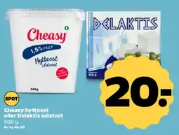 Netto Cheasy hytteost eller Delaktis salatost tilbud