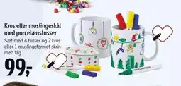 Føtex Krus eller muslingeskål med porcelænstusser tilbud