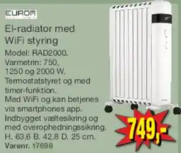 Harald Nyborg El-radiator med WiFi styring tilbud