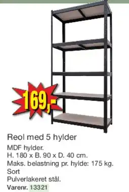Harald Nyborg Reol med 5 hylder tilbud