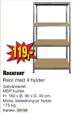 Harald Nyborg Reol med 4 hylder tilbud