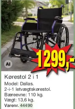 Harald Nyborg Kørestol 2 i 1 (Model: Dallas) tilbud