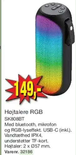 Harald Nyborg Højttaler RGB SK808BT tilbud