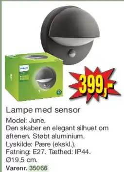 Harald Nyborg Lampe med sensor (Model: June) tilbud