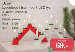 Harald Nyborg Lysestage i træ med 7 LED lys tilbud