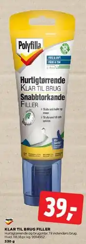 jem & fix Polifilla Klar til brug filler tilbud