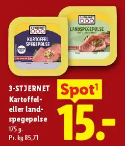 Lidl 3-Stjernet spegepølse tilbud