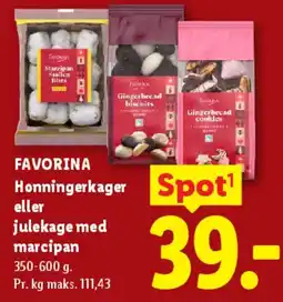 Lidl Honningkager eller julekage med marcipan tilbud