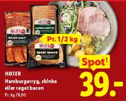 Lidl HØJER Hambur gerryg / skinke / røget bacon tilbud