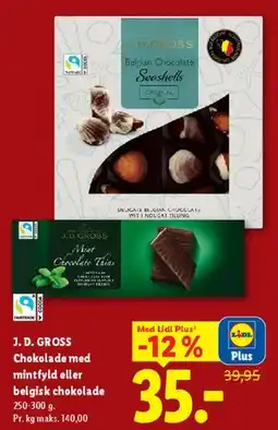 Lidl J.D. Gross - chokolade (mintfyld eller belgisk) tilbud