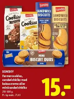 Lidl Sondey - cookies og sandwich biscuits tilbud