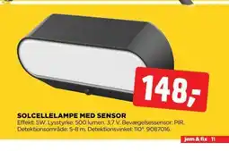 jem & fix Solcellelampe med sensor tilbud