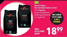 Citti Mount Hagen Bio Fairtrade Arabica Crema oder Espresso tilbud