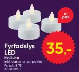 BigDollar Kotikulta Fyrfadslys LED tilbud
