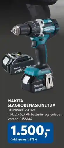Davidsen Makita slagboremaskine 18 v DHP484RT2-DAV tilbud