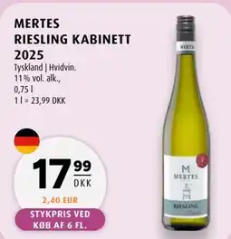 Scandinavian Park MERTES RIESLING KABINETT 2025 tilbud