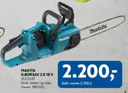 Davidsen Makita kædesav 2 x 18 v DUC353Z tilbud