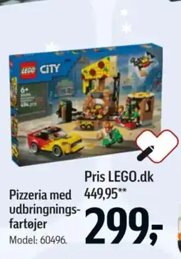 Føtex Lego city pizzeria med udbringsnings-fartøjer tilbud