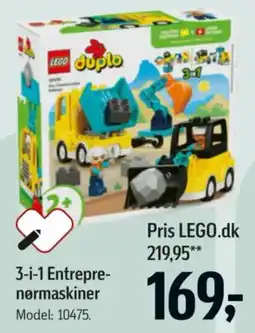Føtex LEGO duplo 3-i-1 Entrepre-nørmaskiner tilbud