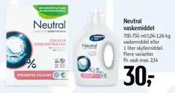 Føtex Neutral vaskemiddel tilbud
