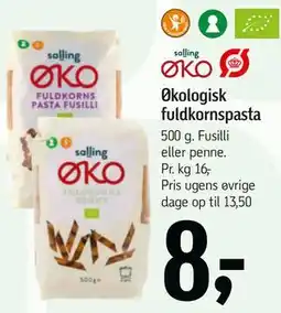 Føtex Økologisk fuldkornspasta tilbud