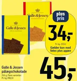 Føtex Galle & Jessen pålægschokolade tilbud