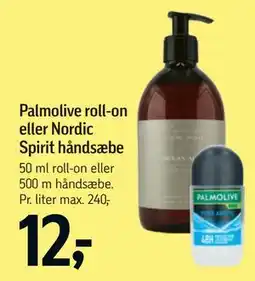 Føtex Palmolive roll-on eller Nordic Spirit håndsæbe tilbud