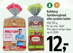 Føtex Kohberg familierugbrød eller protein boller tilbud