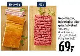 Føtex Røget bacon, hakket okse eller grise/kalvekød tilbud