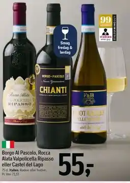 Føtex Borgo Al Pascolo, Rocca Alata Valpolicella Ripasso eller Castel del Lago tilbud