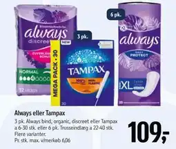 Føtex Always eller Tampax tilbud