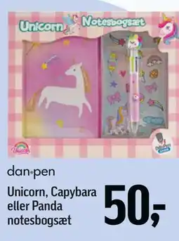 Føtex Unicorn, Capybara eller Panda notesbogsæt tilbud