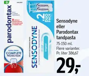 Føtex Sensodyne eller Parodontax tandpasta tilbud