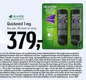 Føtex Quickmist 1 mg tilbud