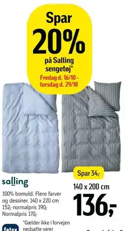 Føtex Salling sengetøj tilbud