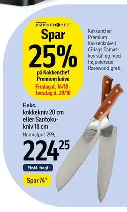 Føtex Spar 25% på Køkkenchef Premium knive tilbud