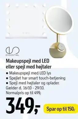 Føtex Makeupspejl med LED eller spejl med højtaler tilbud