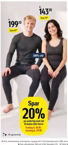 Føtex F.eks. uldunderbukser med lange ben, -leggings eller T-shirt med lange ærmer tilbud